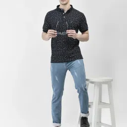 Crimsoune Club Navy Slim Fit Printed Polo T-Shirt image 5