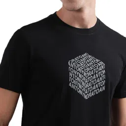Antony Morato Black Cotton Regular Fit Printed T-Shirt image 5
