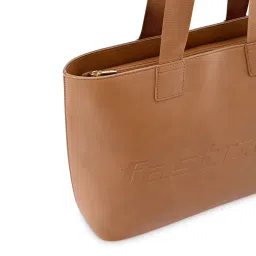 Fastrack Tan Faux Leather Solid Tote Handbag image 5