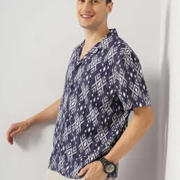 Celio Navy Regular Fit Printed Shirt image 5