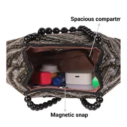 Mochi Black Embellished Small Shoulder Handbag image 5