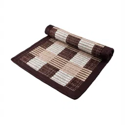 Aura 2-Pcs Brown & White Checked Anti-Skid Reversible Entryway Door Mat image 3