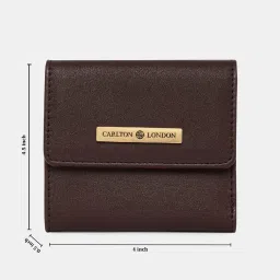 Carlton London Maroon Solid Tri-Fold Wallet for Women image 5