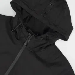 Arrow New York Black Regular Fit Hooded Jacket image 5