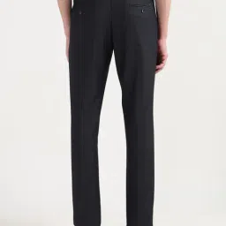 Arrow Black Regular Fit Self Pattern Trousers image 2