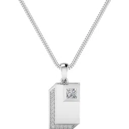 SHINE ETERNAL Lab Grown Diamond 14k (585) White Gold Pendant for Men-picture-35