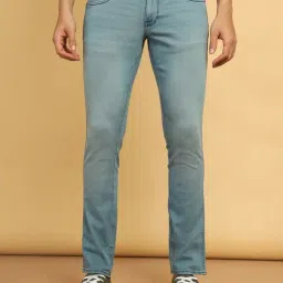 Wrangler Light Blue Cotton Slim Fit Jeans-picture-16