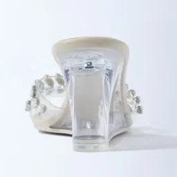 LUNA BLU by Westside Ivory Gemstone Wedge Heel Sandals image 3