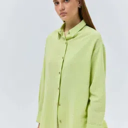 Cover Story Green Regular Fit Shirt image 4