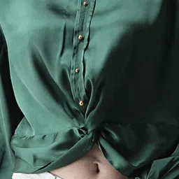KASSUALLY Green Relaxed Fit Crop Top image 5