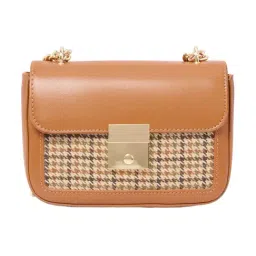 Forever New Tan & Houndstooth Chantel Woven Medium Crossbody Bag-picture-10