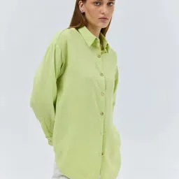 Cover Story Green Regular Fit Shirt image 3