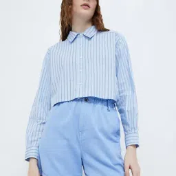 Ginger by Lifestyle Blue Cotton Printed Shirt-image-16
