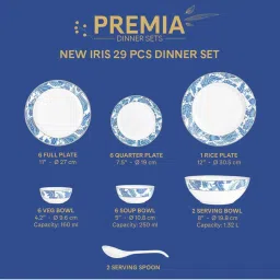 Larah by Borosil White Opalware Floral Dinner Set image 5