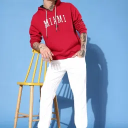 Dillinger Red Loose Fit Printed Hooded Sweatshirt image 5