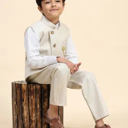 Pro-Ethic Style Developer Kids Light Brown Checks Full Sleeves Shirt, Pants with Jacket image 5