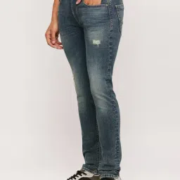 Pepe Jeans Mid Indigo Blue Slim Fit Distressed Jeans-picture-15