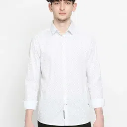 Being Human White Slim Fit Printed Shirt-picture-36