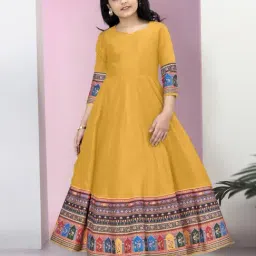 Fashion Dream Kids Mustard Fit & Flare Dress-image-44