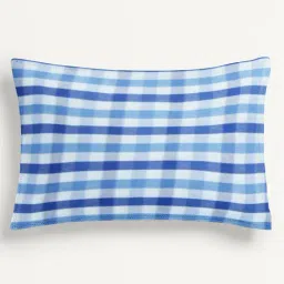 The Baby Atelier 100% Organic Checks Green Junior Pillow Cover-image-17