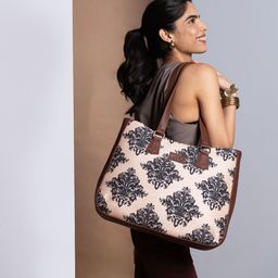 ZOUK Ethnic Motifs Printed Structured Tote Bag-picture-37