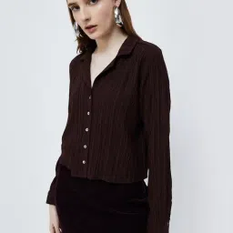 Ginger by Lifestyle Brown Striped Shirt-image-41