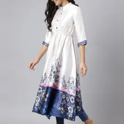 Aurelia White Floral Print A Line Kurta image 4