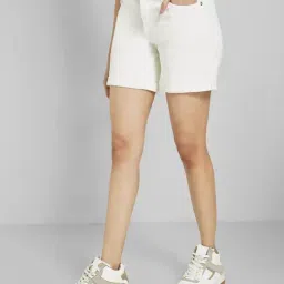 Sf Jeans By Pantaloons White Cotton Regular Fit Shorts image 3