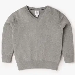 GAP Boys Lt. Grey Cotton Solid Sweater-image-63
