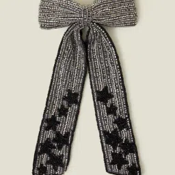 Accessorize London Silver Embellished Bow Hair Clip-picture-23