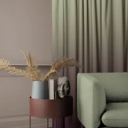 SPACES DRAPE STORY Elegent Green & Purple Polyester 7 ft Door Curtain - Set of 2-image-5