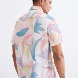 Spykar Ecru Viscose Regular Fit Abstract Print Shirt image 2