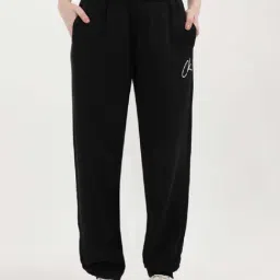 CALVIN KLEIN Black Cotton Logo Work Mid Rise Track Pants-image-45