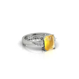 RRVGEM Silver Plated 5.50 Ratti Unheated Untreated Yellow Sapphire Pukhraj Ring-picture-22