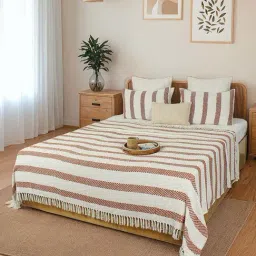House This Rust Stripes Bed Cover-image-66