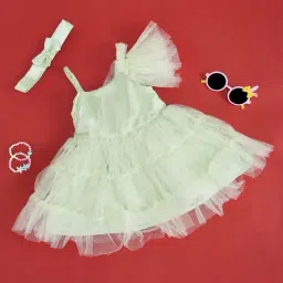 Pantaloons Baby Kids Green Cotton Regular Fit Dress-picture-29