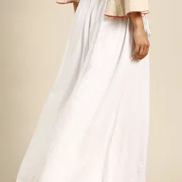 TAG 7 Women White & Maroon Solid Flared Palazzos image 5