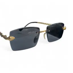 FUNGLASSES Unisex Square Sunglasses with UV Protected Lens9655 RIMLESS ABHISHEK BLACK image 2