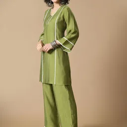 Sangria Straight Kurta With Palazzo image 3