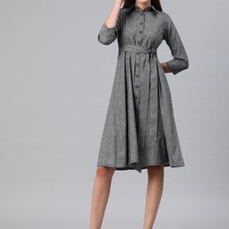 Cottinfab Shirt Dress with Tie-Up Detail-picture-40