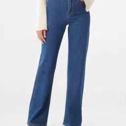 Forever New Blue Cotton Regular Fit High Rise Jeans-picture-17