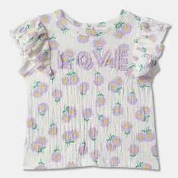 R&B Kids Beige Floral Print Sleeveless Regular Fit Top-picture-18