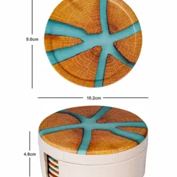 Stehlen White Melamine Printed Coaster with Coaster Box - Set of 6 image 3