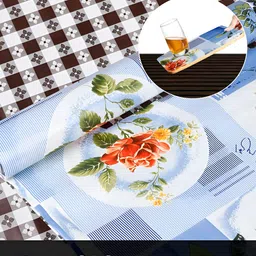 Aura Blue & White Regular Shelf Liner Organiser image 5