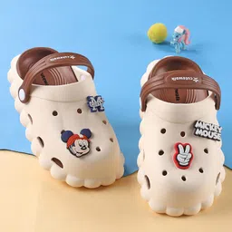 Cute Walk by Babyhug Disney Clogs with Backstrap Micky Mouse Applique - Brown-picture-24