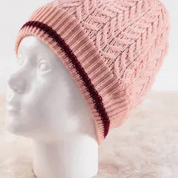 Pine Kids Woollen Knit Soild Winter Caps -Pink-image-52