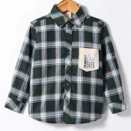 Rikidoos Full Sleeves Checked Shirt - Green image 2