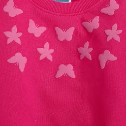BUMZEE Full Sleeves Butterfly Placement Printed Sweatshirt - Pink image 4