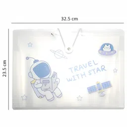 Crackles Space File Folder with Traditional Thread Lock  Pack of Space Theme Certificates Holder with 8 Layers Office Documents File Expandable Folders for Documents Pack of 1 image 3