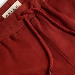 arias by lara dutta Arias 100% Cotton Full Length Solid Jogger With Cargo Pockets - Rust Orange image 4